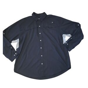 Reel Legends Shirt Adult Large Black Button‎ Up Long Sleeve Fishing Mens XXL